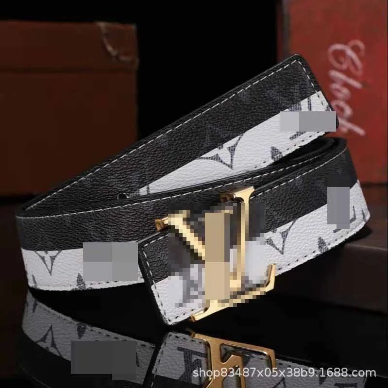 Black and white+gold buckle