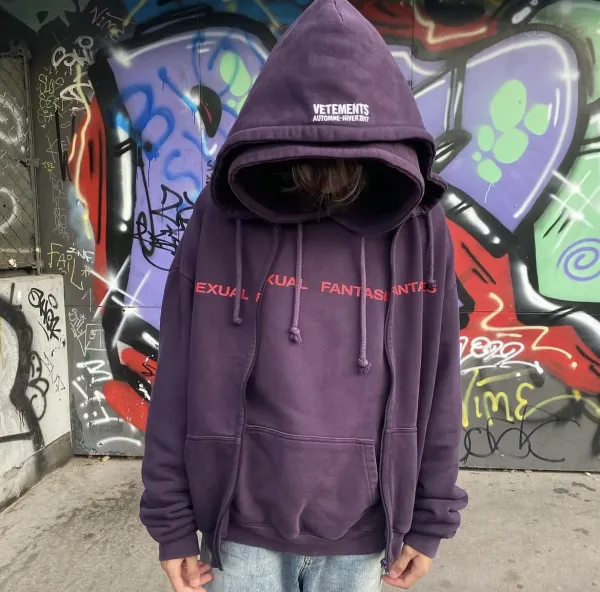 Vetements Sexual Fantasies Purple Zip-Up Hoodie - 4