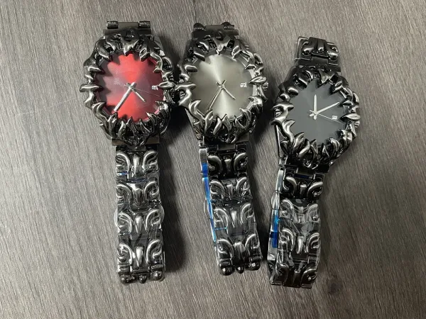 Design Flame-Edge Mechanical Watch Black Silver Watches - 5