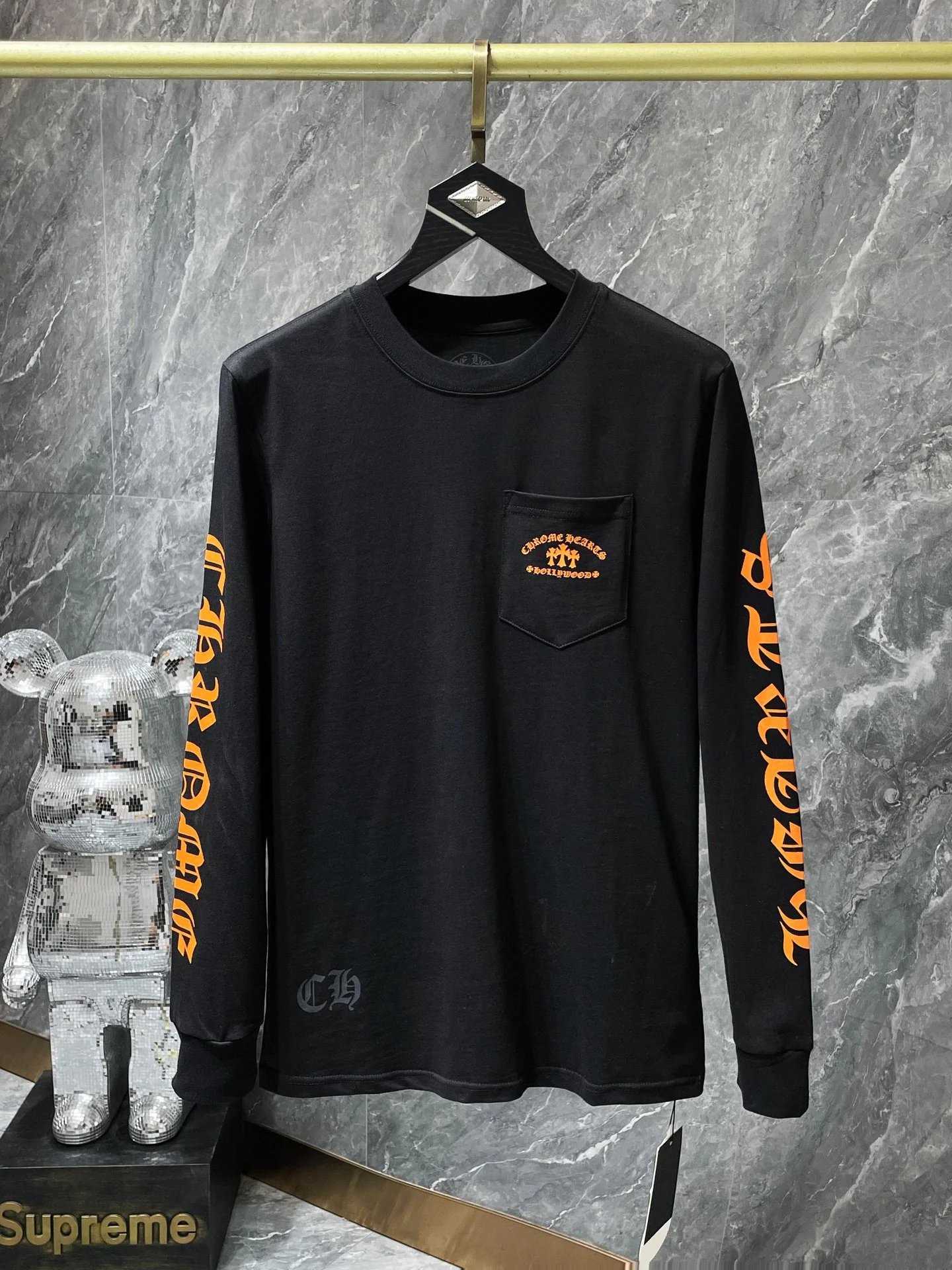Chrome Hearts Hollywood Orange Print Long-Sleeve T-Shirt - 9