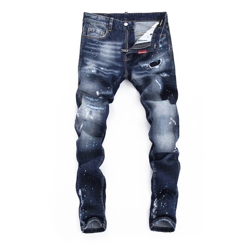 DSQUARED2 Brothers Slim Fit Distressed Blue Jeans - 10