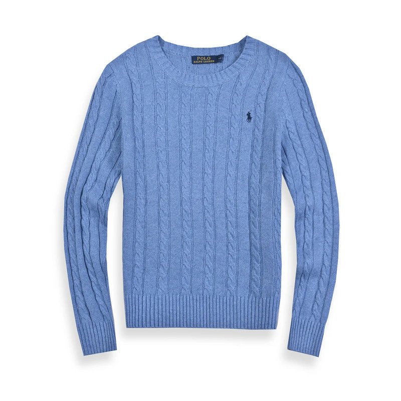 Polo Ralph Lauren Knitwear Cable-Knit Crewneck Sweater — M901 Women's Crewneck Sky Blue