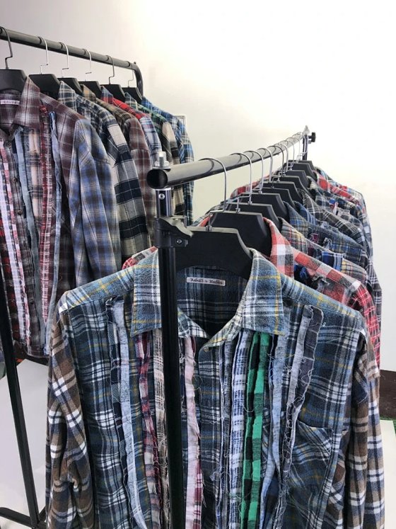 Rebuild by Needles Vintage Splicing Washed Distressed Retro Shirt Rocky Same Style Vintage
