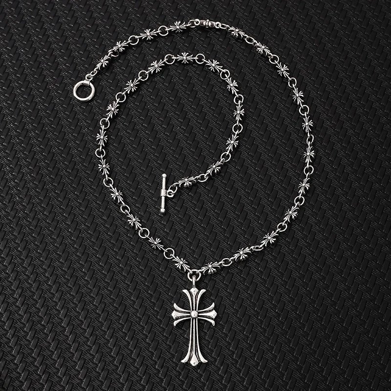 European and american cross necklace jewelry punk men’s and women’s retro necklace stylish casting crow star pendant necklace