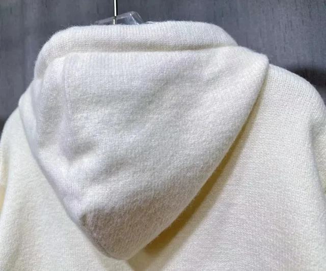 Amiri Knitwear Hooded knit sweater with textured sleeve motifs and kangaroo pocket product detail image 7