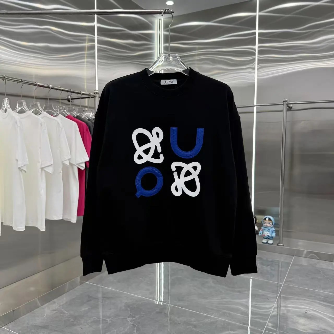 Loewe Anagram Embroidered Black Sweater - 7