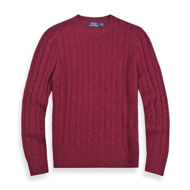 Polo Ralph Lauren Knitwear Cable-Knit Crewneck Sweater — M01 men wine red