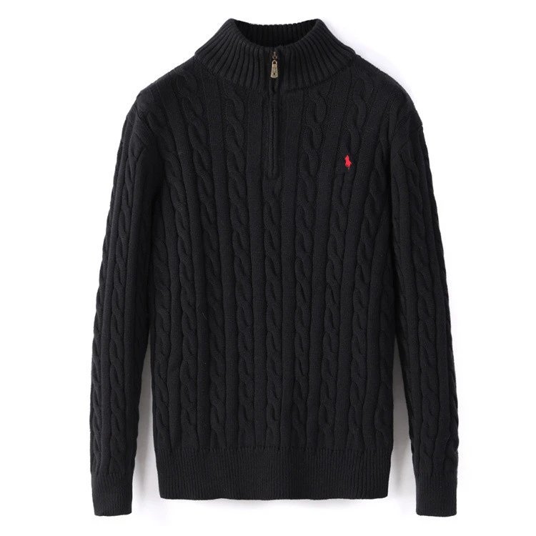 Polo Ralph Lauren Knitwear Cable-Knit Crewneck Sweater — Black