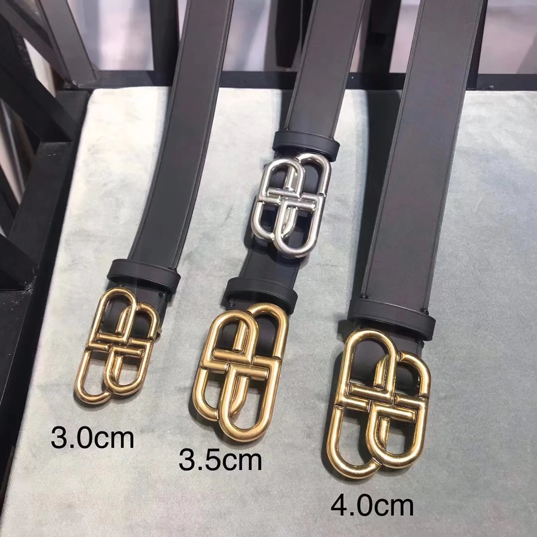 Paris Top-grain Leather Brass Buckle Bb Brand Belt · 4