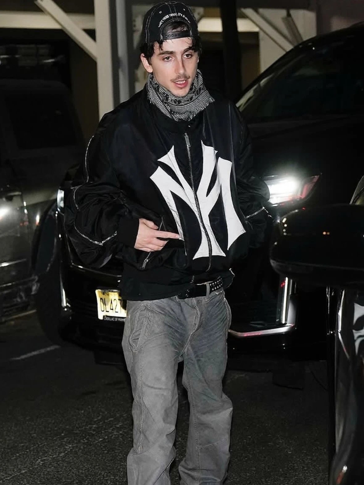 Black NY Logo Bomber Jacket