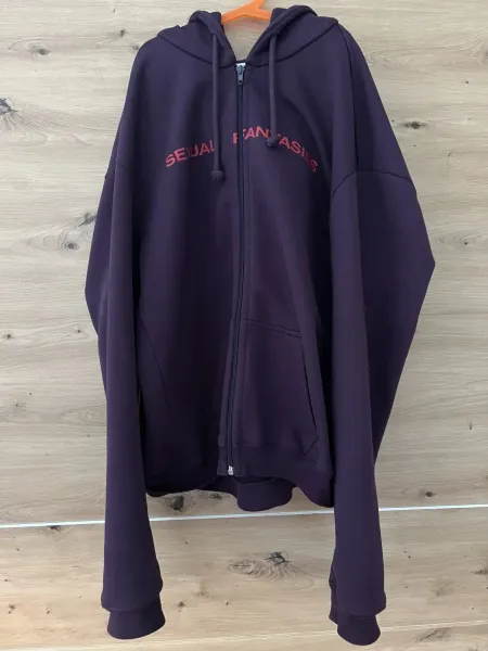 Vetements Sexual Fantasies Purple Zip-Up Hoodie - 5