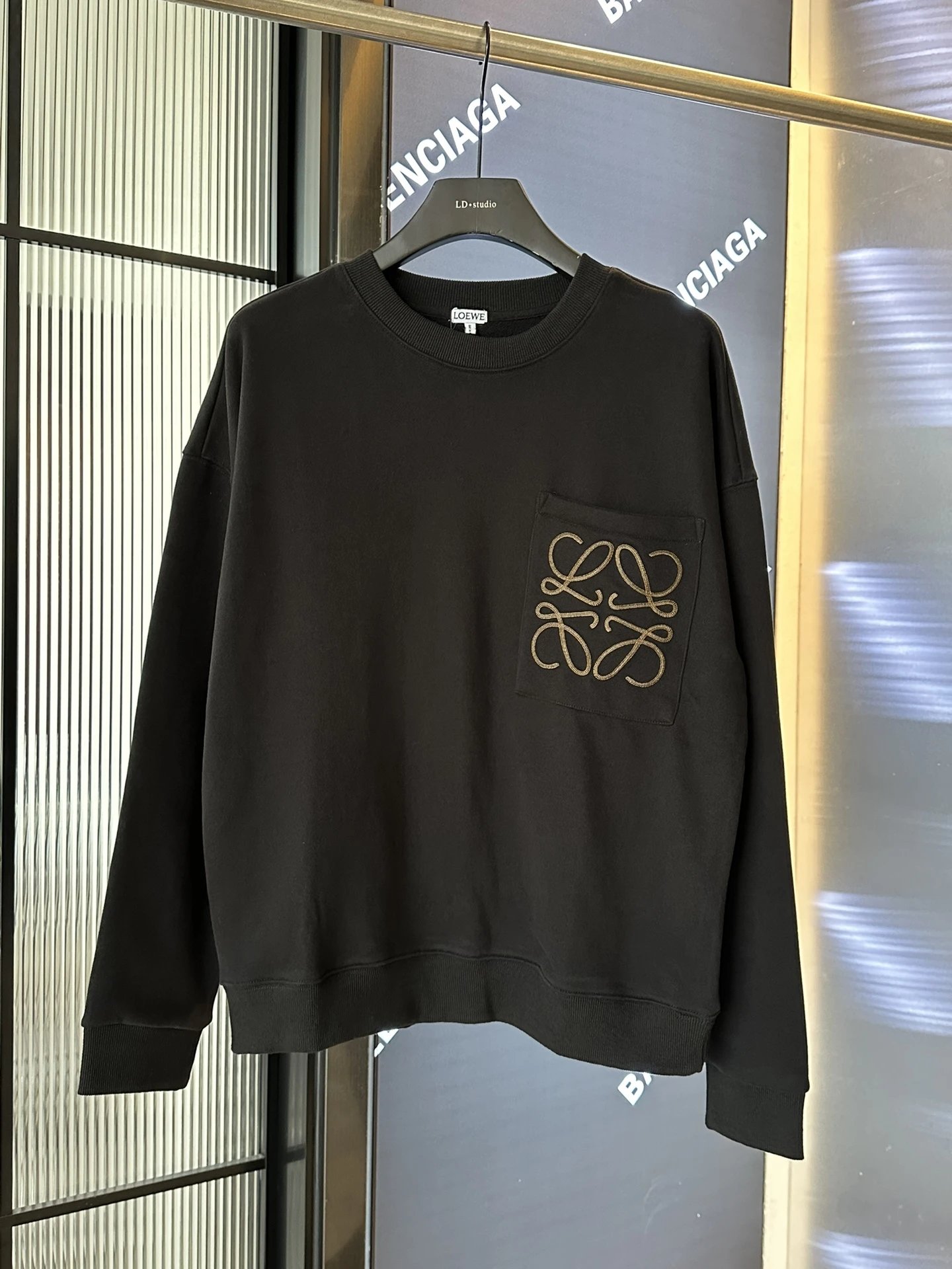 Loewe Anagram Embroidered Black Sweater - 12