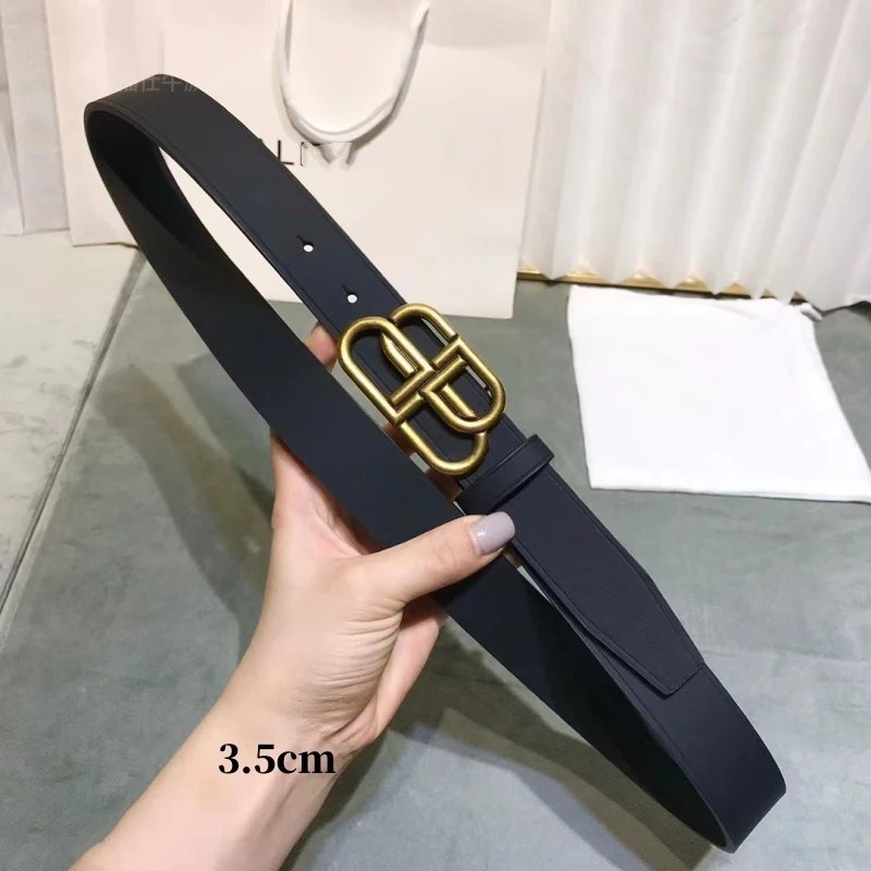 Paris Top-grain Leather Brass Buckle Bb Brand Belt · 5
