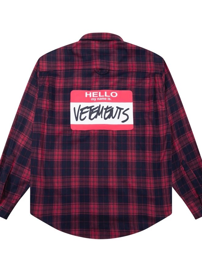 Vetements Name Tag Flannel