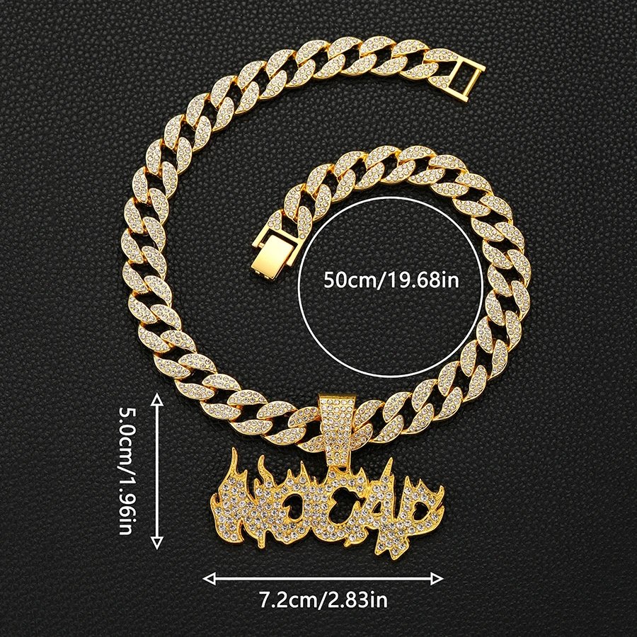TB.CAP Design TB.CAP Ice Out Cuban Link Necklace Gold Jewelry