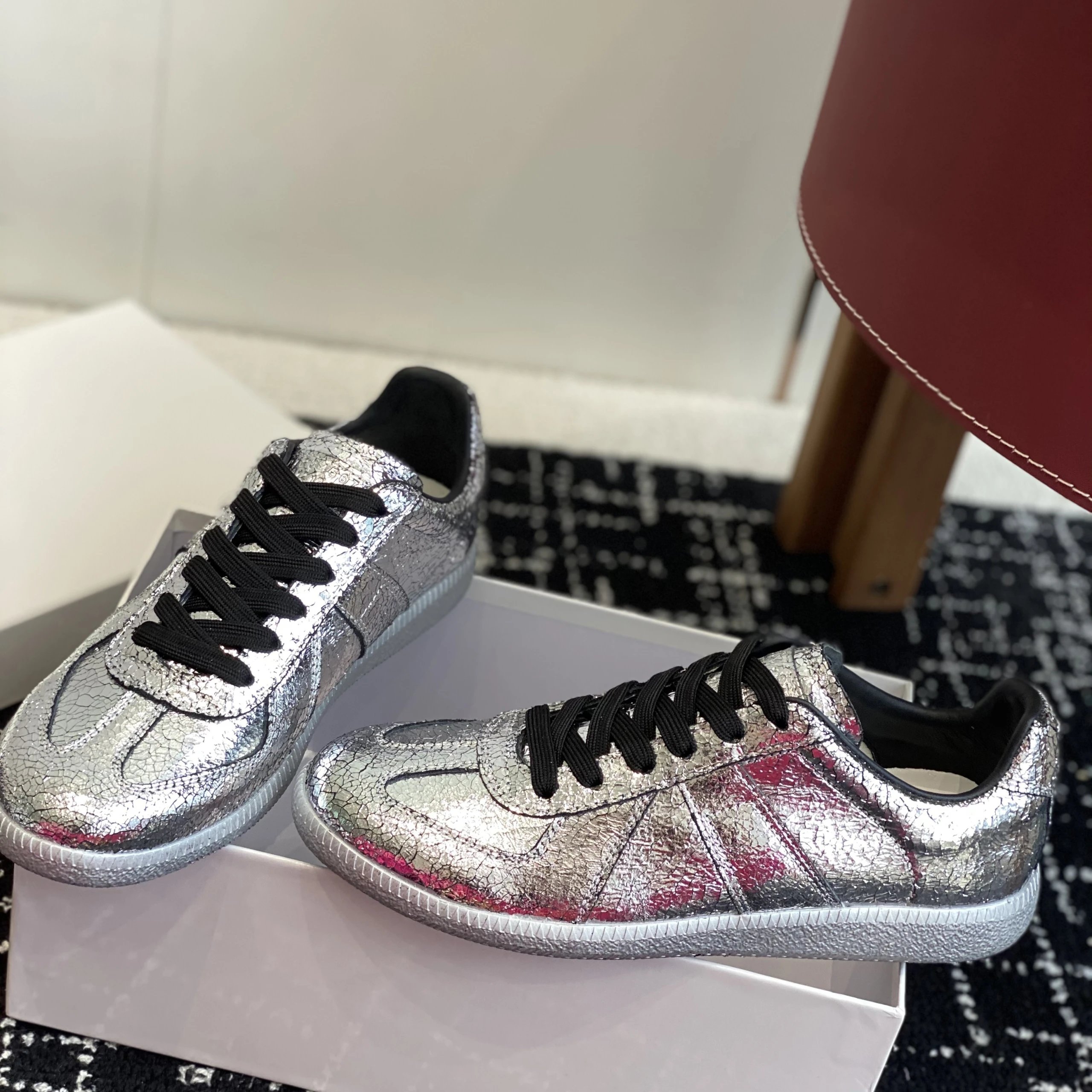 Silver Cracked Leather
