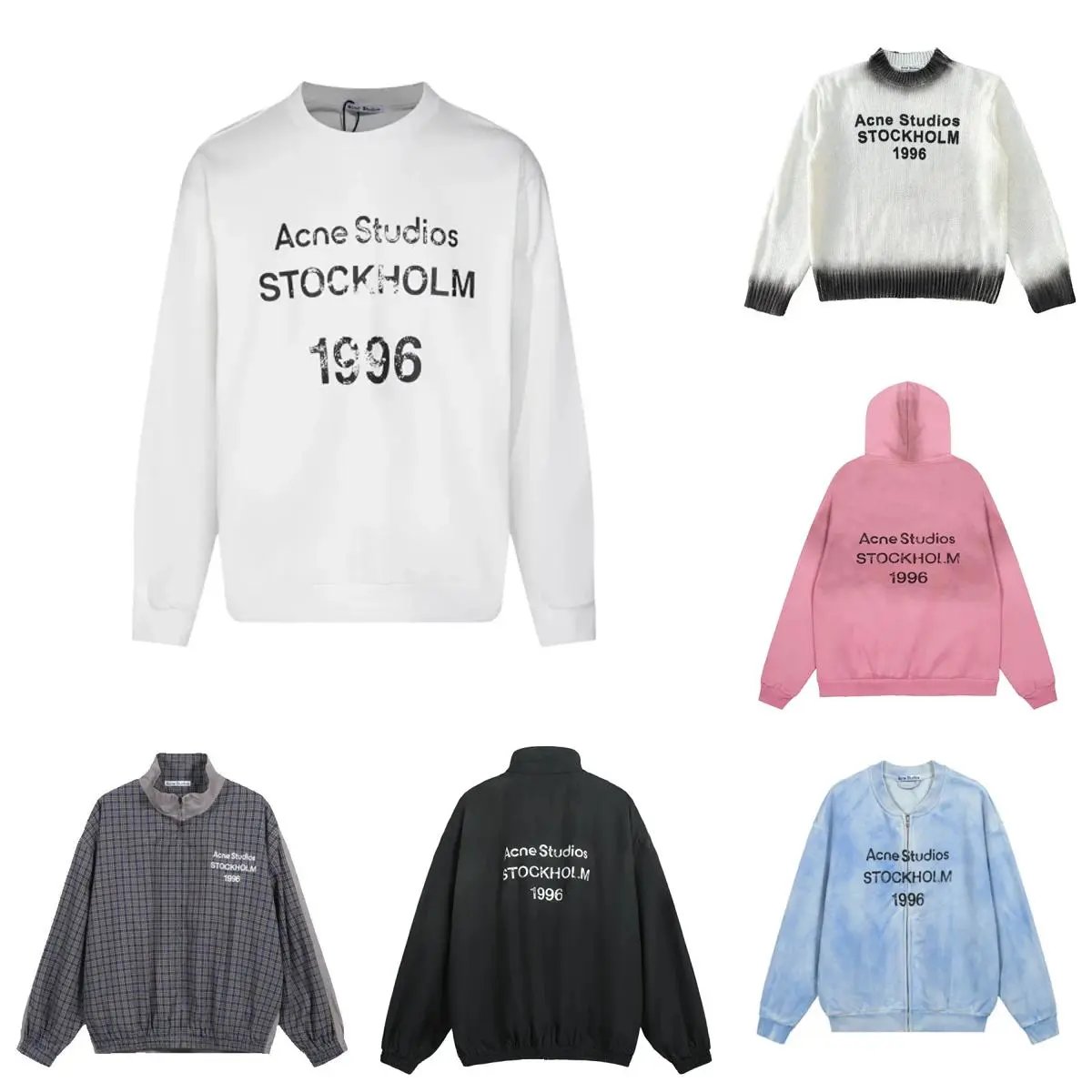 High-quality retro washed and old basic printed sweatshirt