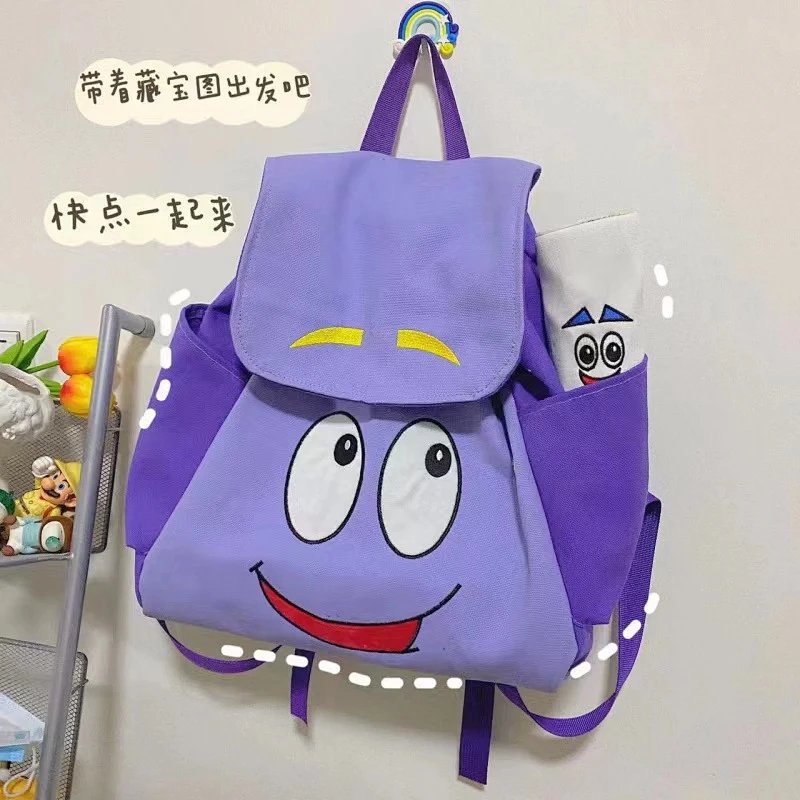 Dora Backpack for Girls Cute Backpack for Junior High School High School and College Students Dora the Explorer School Bag Casual Canvas Bag