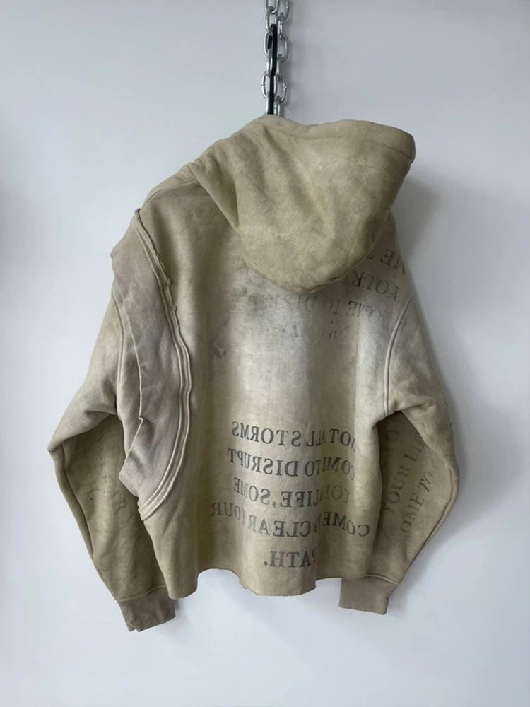 Buyer Store Retro Old Gradient Color Letter Print Jacket · 4