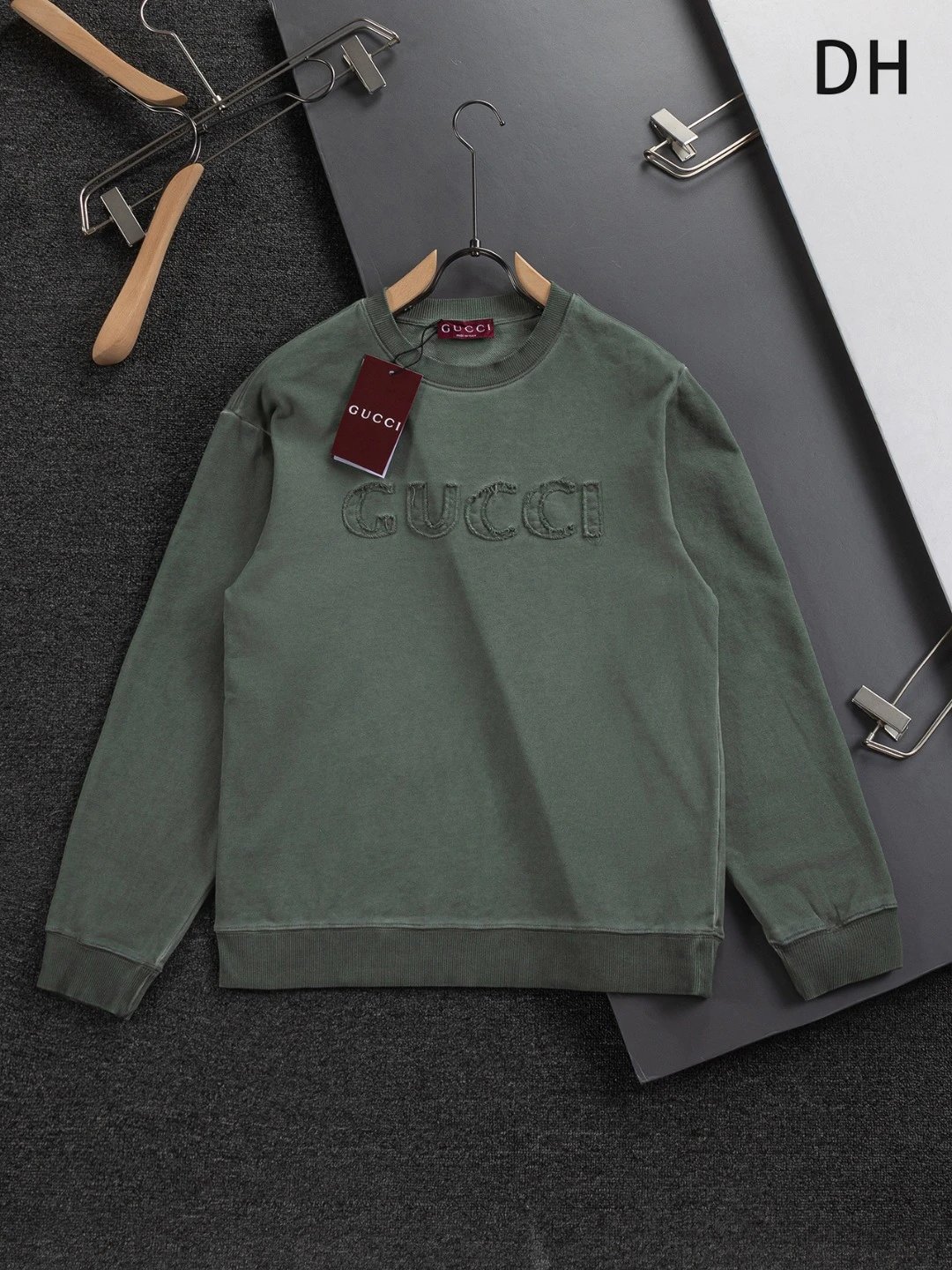 Gucci Embroidered Logo Black Hoodie - 7
