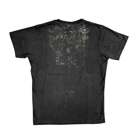 SHIBU Apathetic Grunge Retro Print Tee OOTD Layering T-Shirt Dark Y2K Creative Short Sleeve T-Shirt