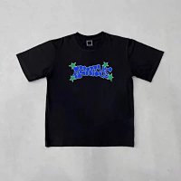 Black graffiti font short sleeve tee
