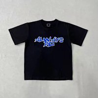 Black and blue font large Print short sl