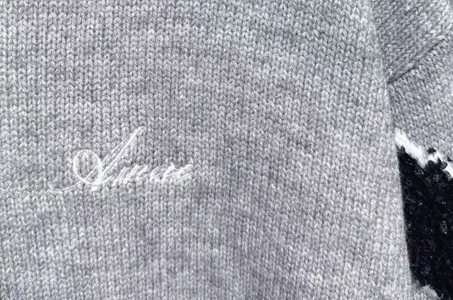 Amiri Knitwear Hooded knit sweater with textured sleeve motifs and kangaroo pocket product detail image 9
