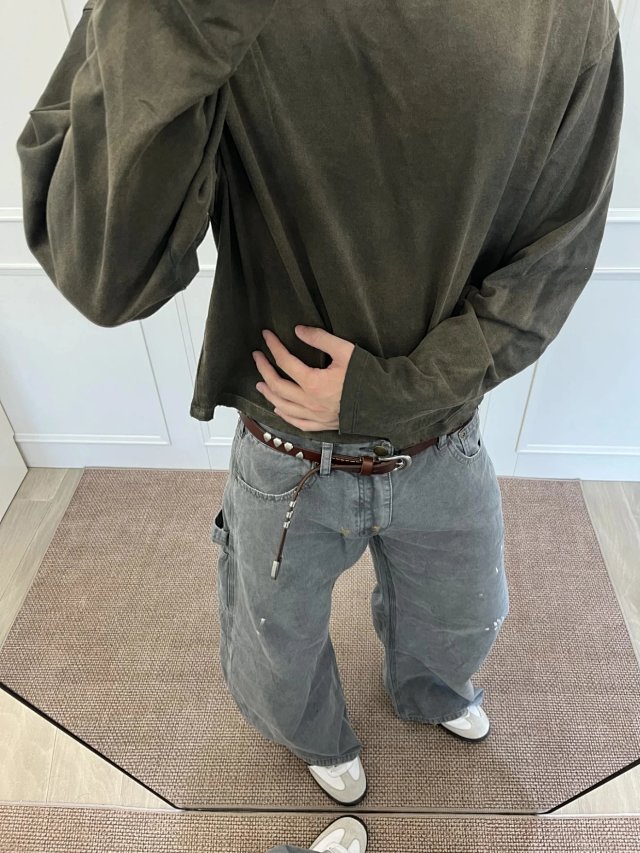 Our Legacy Style Brown Tooth Print Rivet Belt: seller detail photo 2