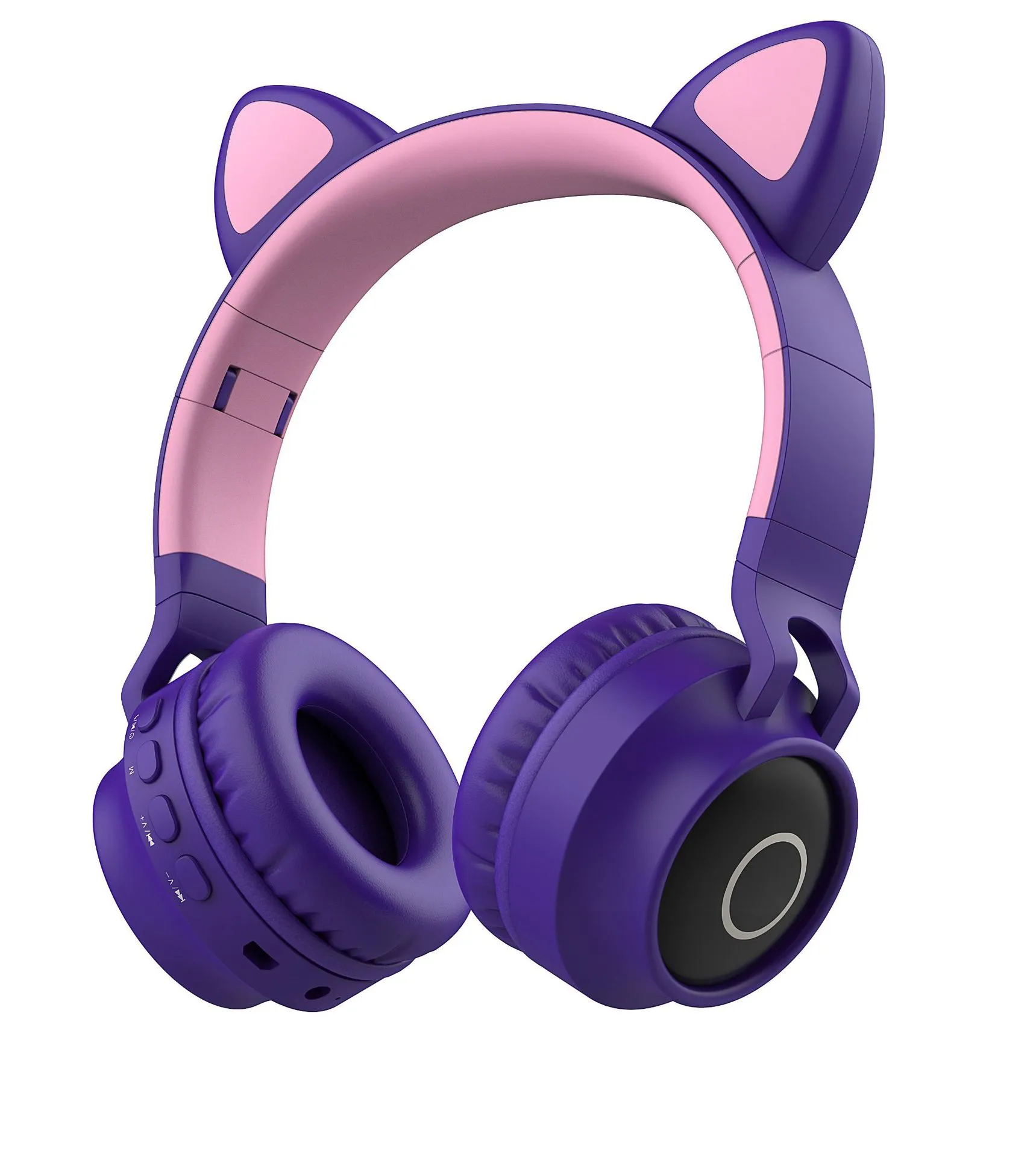 Jiecan — a line of cute, cat-ear-style, over-ear wireless Bluetooth headphones.