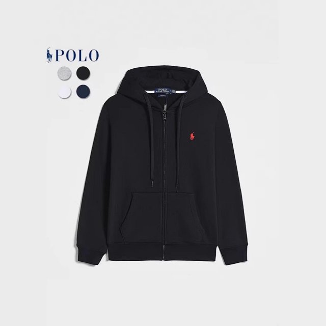 Spring and Autumn Paul Long Sleeve Sweater Men's Casual Zipper Solid Color Embroidered Pony Label Zipper Cardigan Jacket: seller detail photo 2