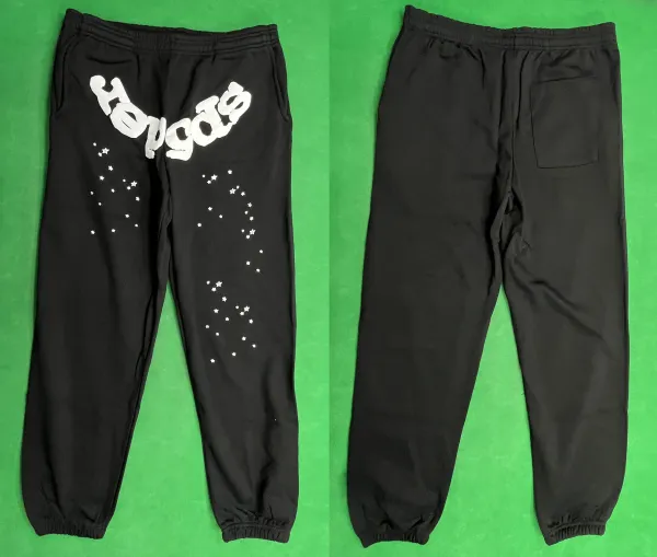 Design 'Hogds' Star Print Joggers Black Sweatpants - 1