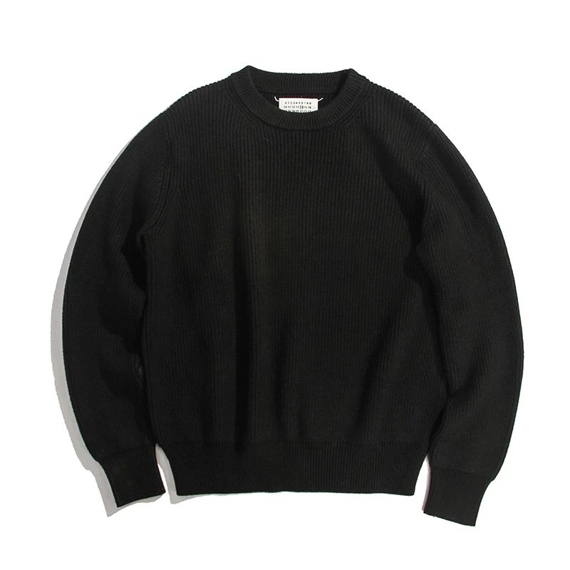Maison Margiela Black Ribbed Knit Sweater