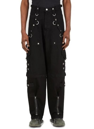 Design Cargo Pants Black Distressed Streetwear Pants - 3