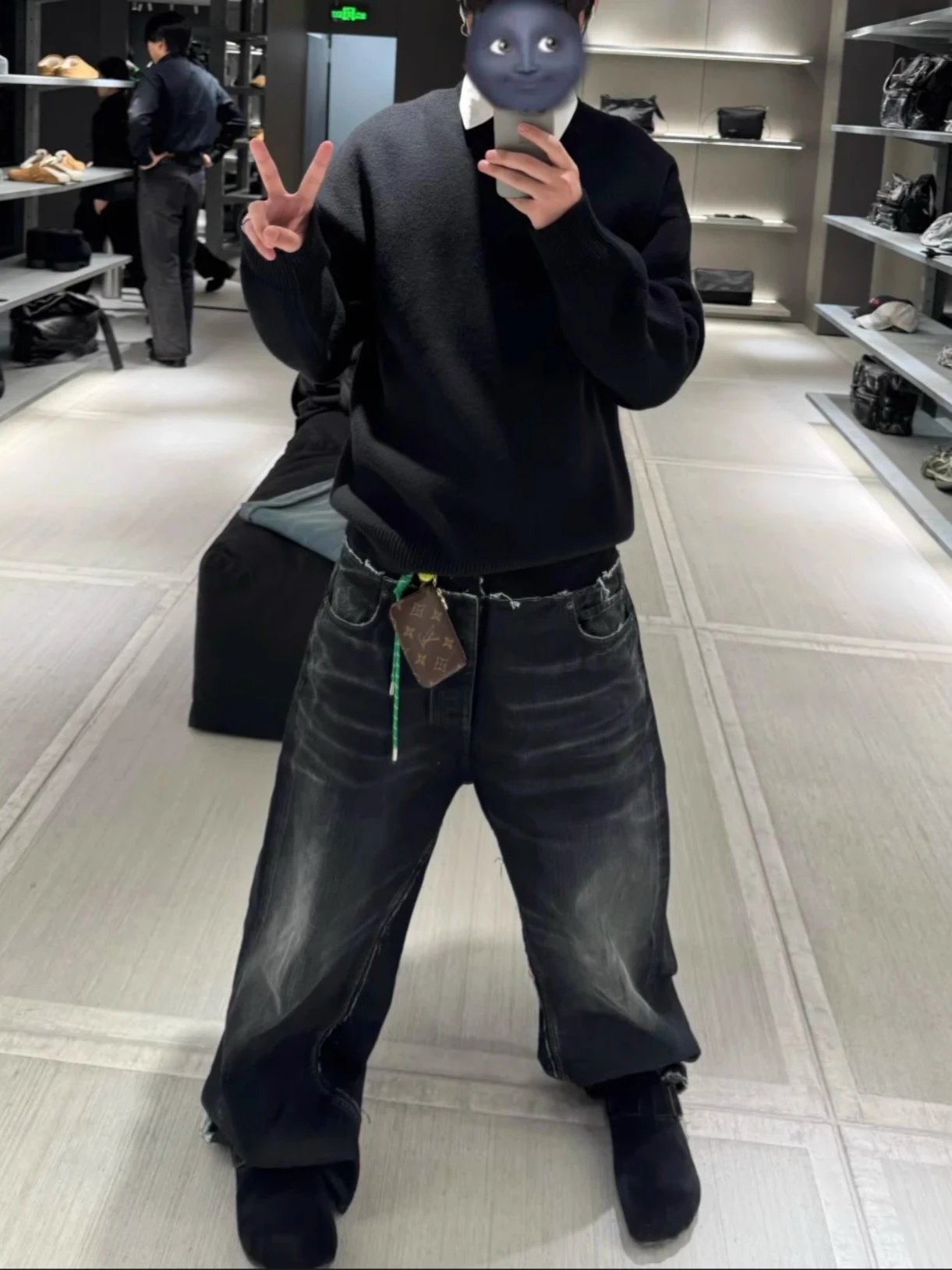 Balenciaga Cut Up Denim Black