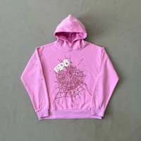 Pink sp5der spider hoodie