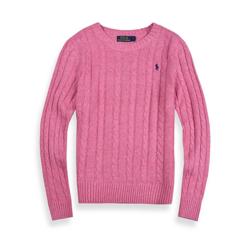 Polo Ralph Lauren Knitwear Cable-Knit Crewneck Sweater — M901 women round neck pink
