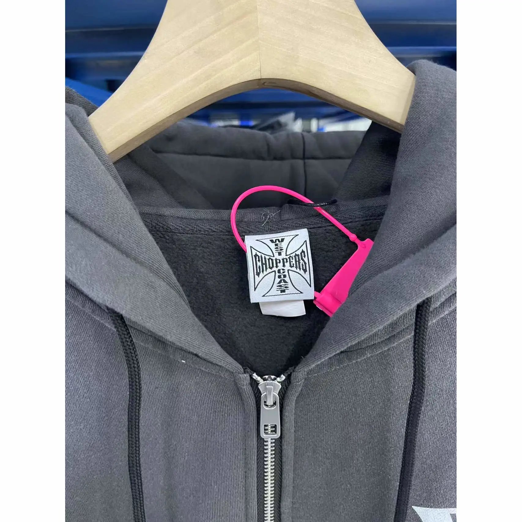 American West Coast Washed Vintage Zip-up Hoodie With Lining · 5