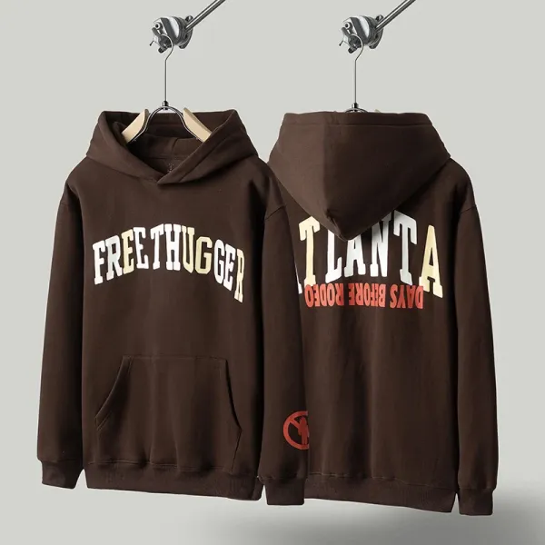 Design Free Thugger Atlanta Hoodie Brown - 1
