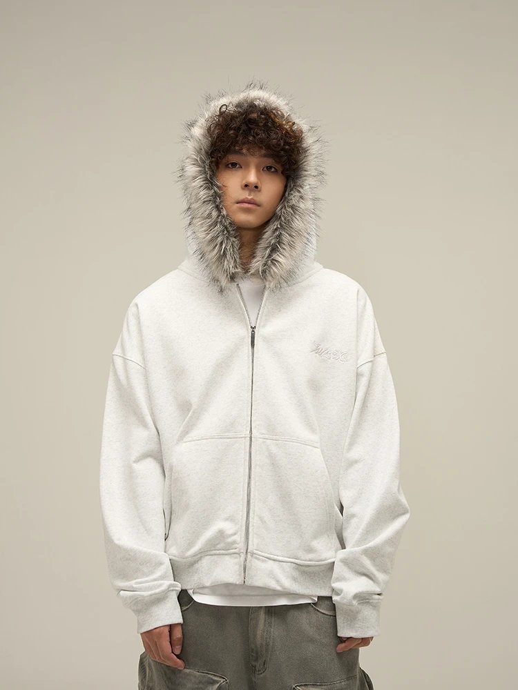 WLNEXT Fur Hoodie Black/Grey