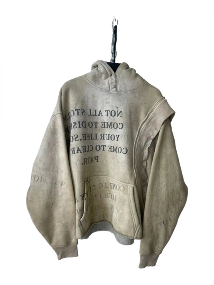 Buyer Store Retro Old Gradient Color Letter Print Jacket · 5
