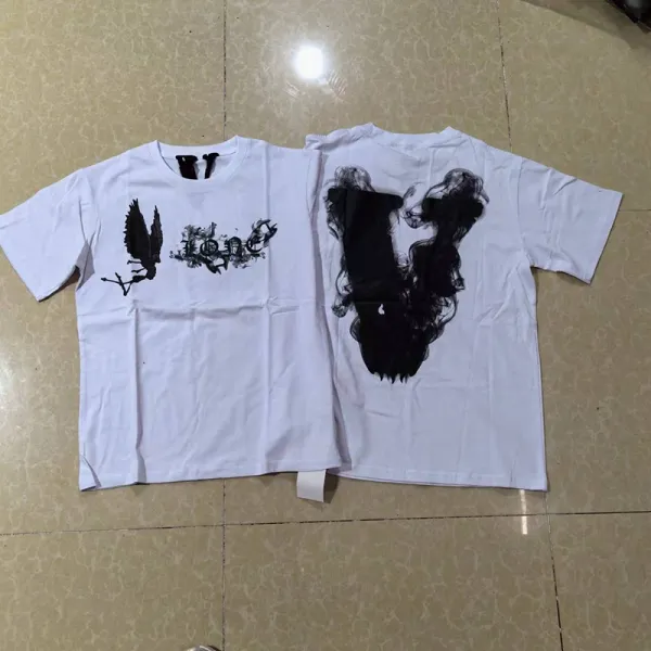 Design 'Lone' Graphic Print T-Shirt White - 1