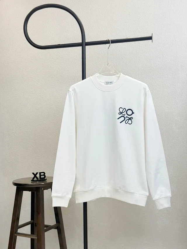 Loewe Hoodies & Sweatshirts Anagram embroidered crewneck sweatshirt product detail image 9