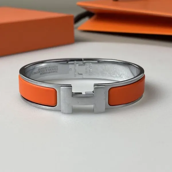 Hermès Clic H Bracelet Navy Blue and Black Enamel - 13