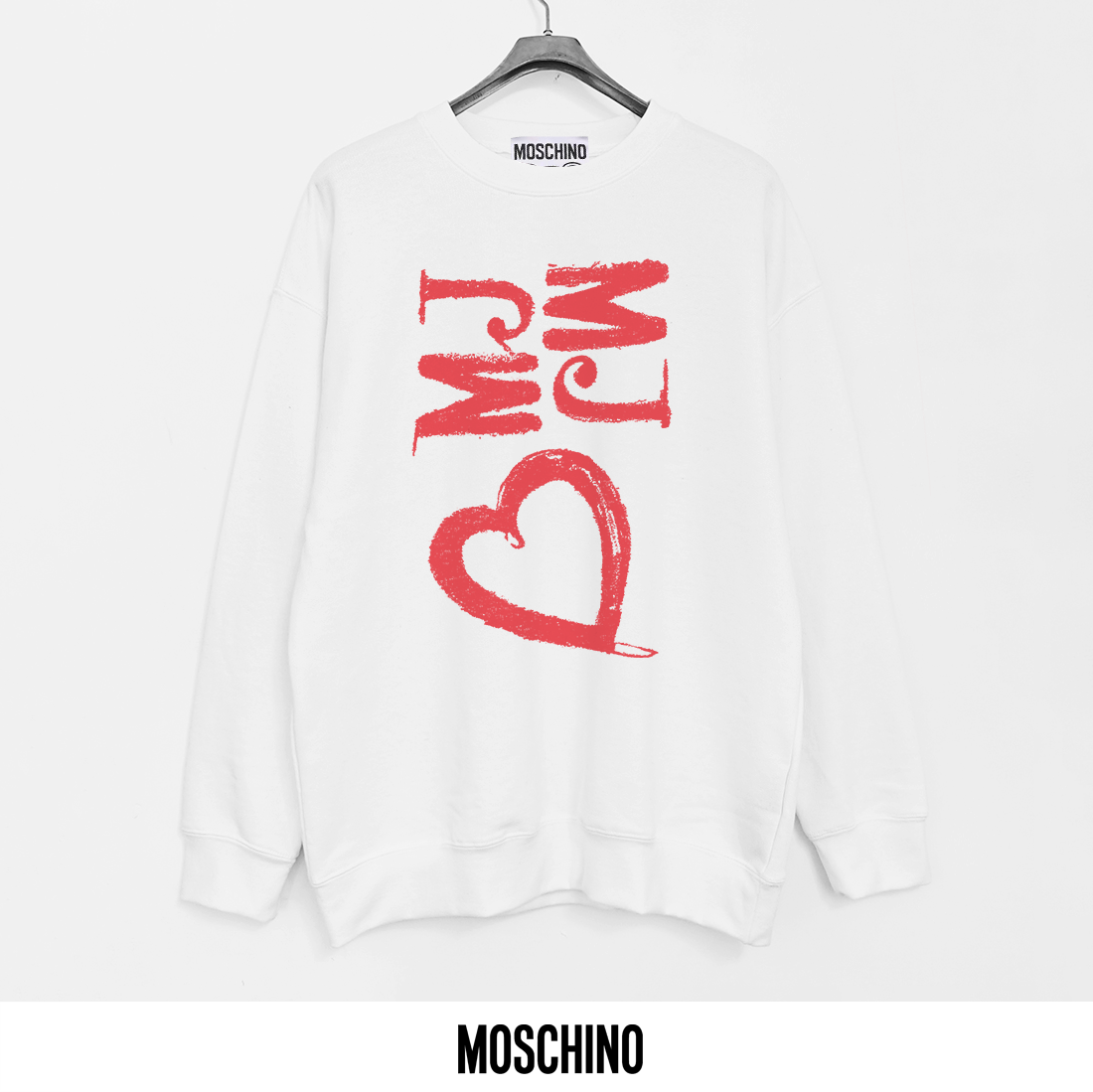 Moschino 40 Years of Love Heart Graphic Black Hoodie - 15