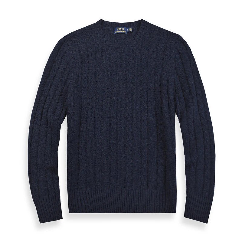 Polo Ralph Lauren Knitwear Cable-Knit Crewneck Sweater — M01 Men's Royal Blue