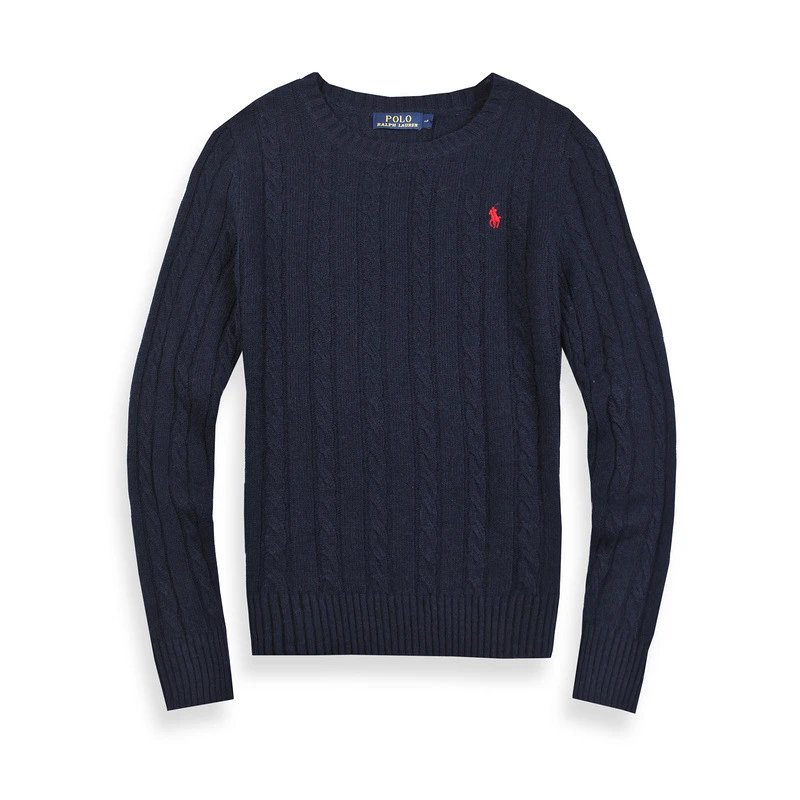 Polo Ralph Lauren Knitwear Cable-Knit Crewneck Sweater — M901 Women's Round Collar Royal Blue