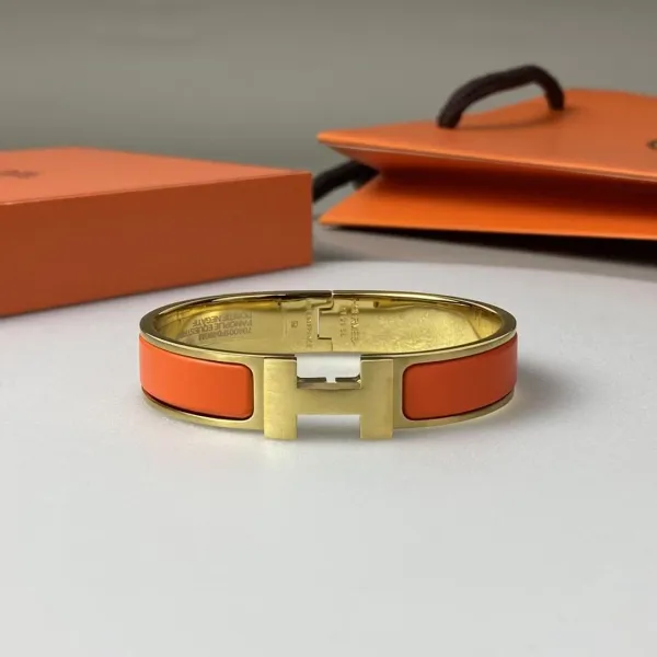 Hermès Clic H Bracelet Navy Blue and Black Enamel - 12