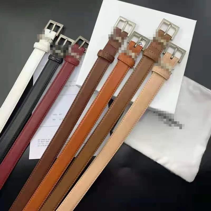 Internet Celebrity Fashion Women's Belt 2.5cm Letter Pin Buckle Belt K-Style Simple Versatile Cowhide Decorative Belt Batch