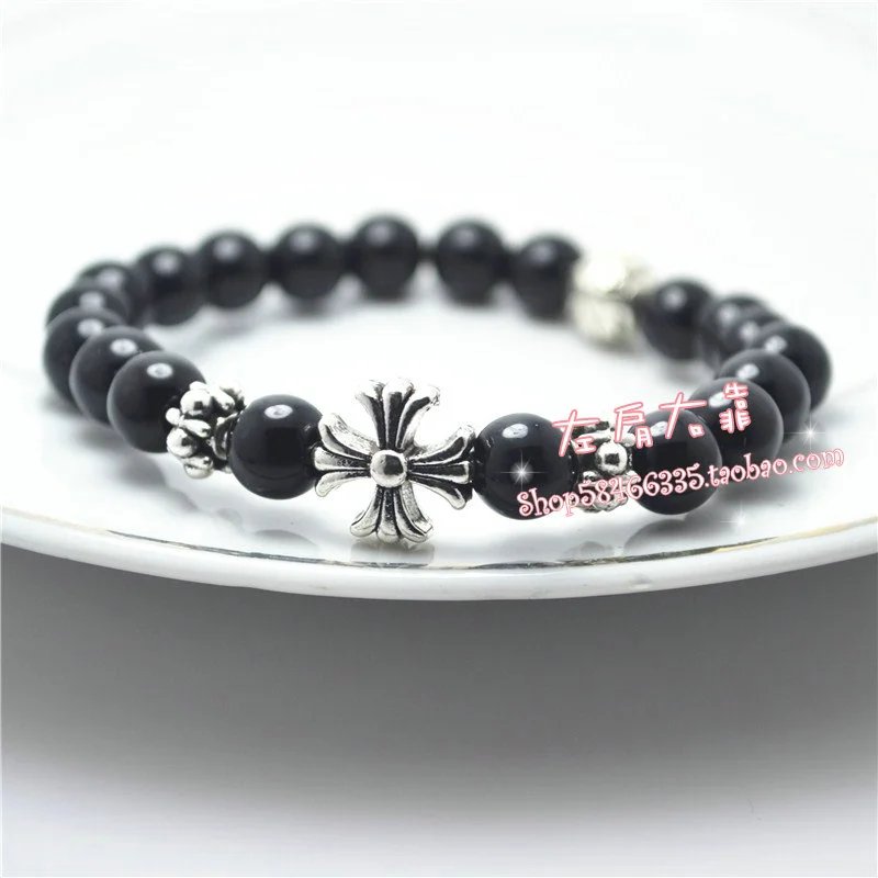 Chrome Hearts Pearl Bracelet with Maltese Cross and Beaded Charms White Bracelet Jewelry - 2